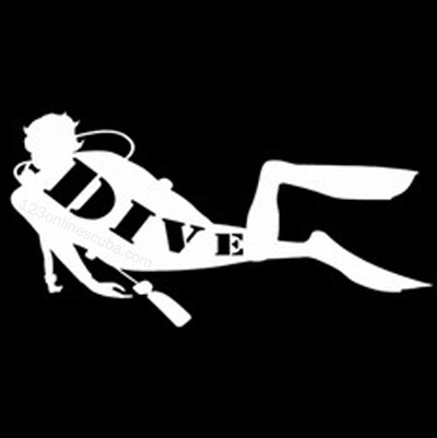 8in Diver Die-Cut Window Decal