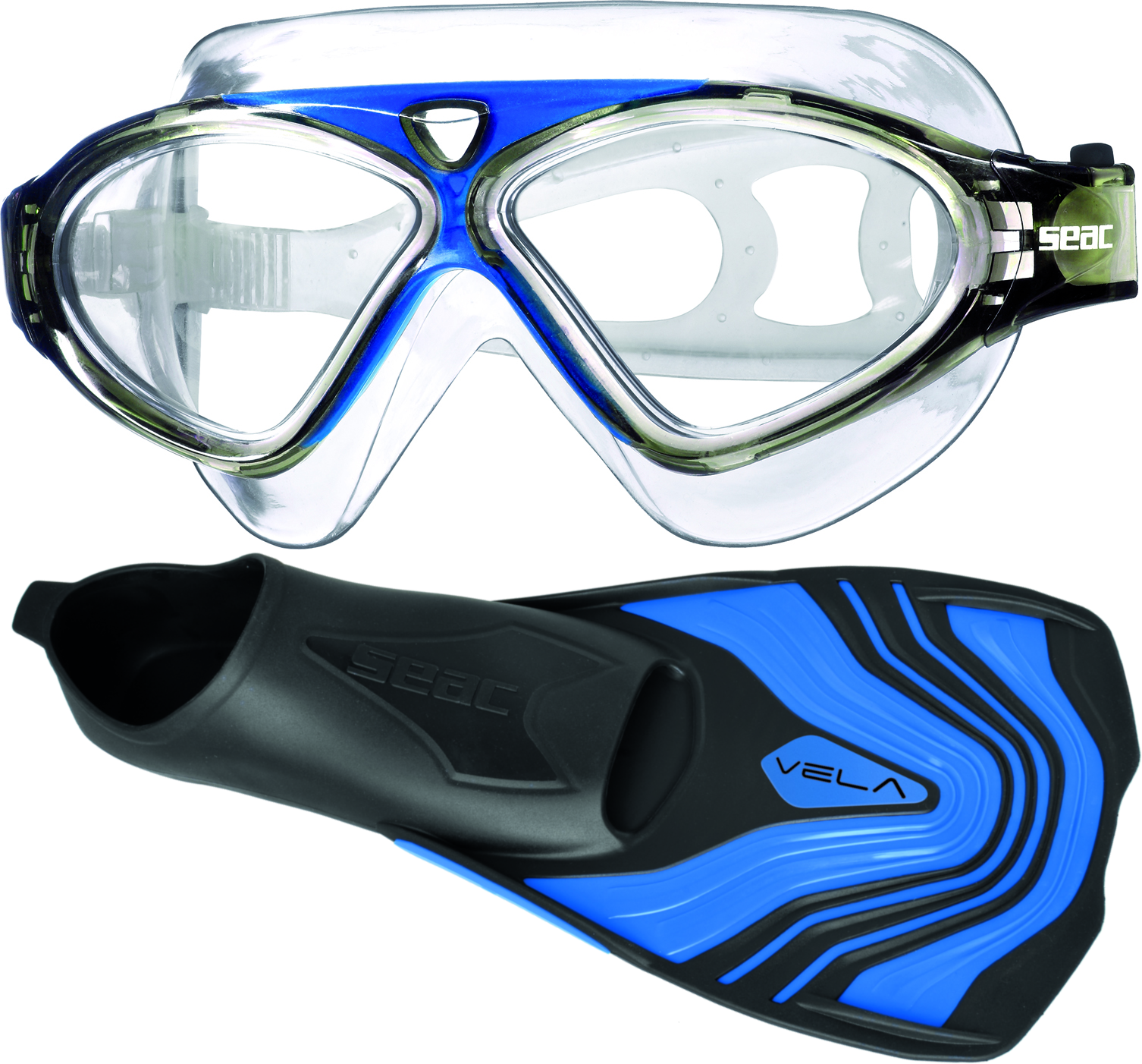 Seac Vision HD Goggles and Vela Fins